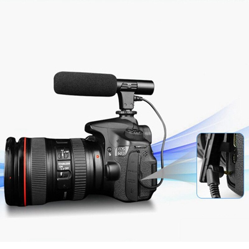 3.5Mm Stereo Camera Microfoon Voor Nikon Canon Slr Camera Vlog Fotografie Interview Digitale Video Opname Microfoon