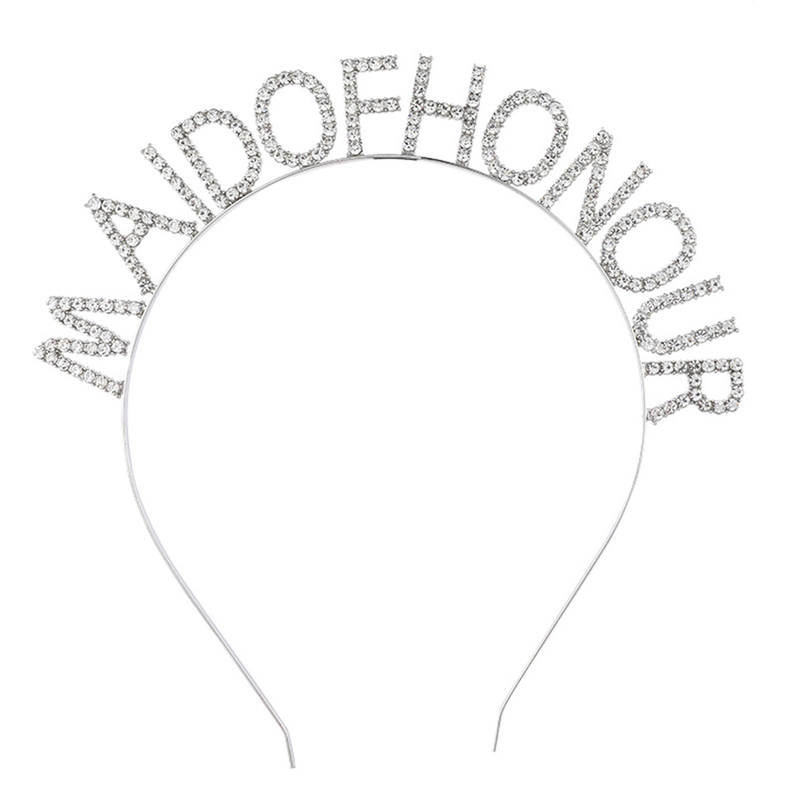 Accesorios para el cabello para dama de honor, diadema con diamantes de imitación, diademas de cristal para dama de Honor, joyería para de boda y novia: PLATEADO