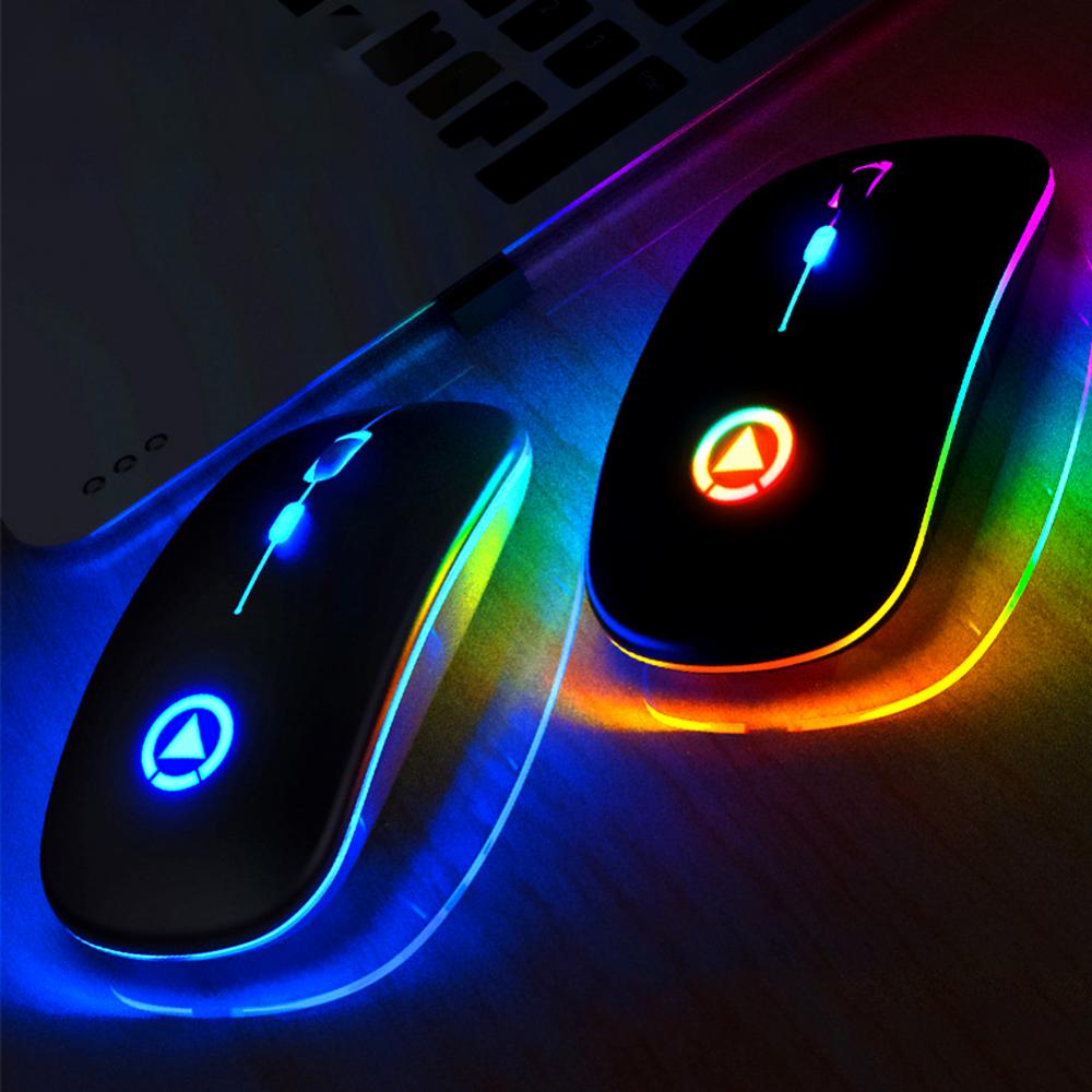 Mouse bluetooth senza fili Mouse ricaricabile RGB Mouse silenzioso per Computer Wireless Mouse da gioco ergonomico retroilluminato a LED per PC portatile