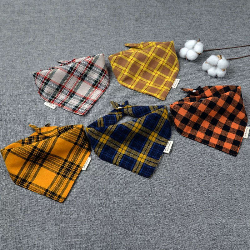 Leuke Slabbers Waterdichte Lange Mouwen Schort Kinderen Voeden Kiel Bib Katoen anti spuugt Plaid Slabbetje: Sky Blue