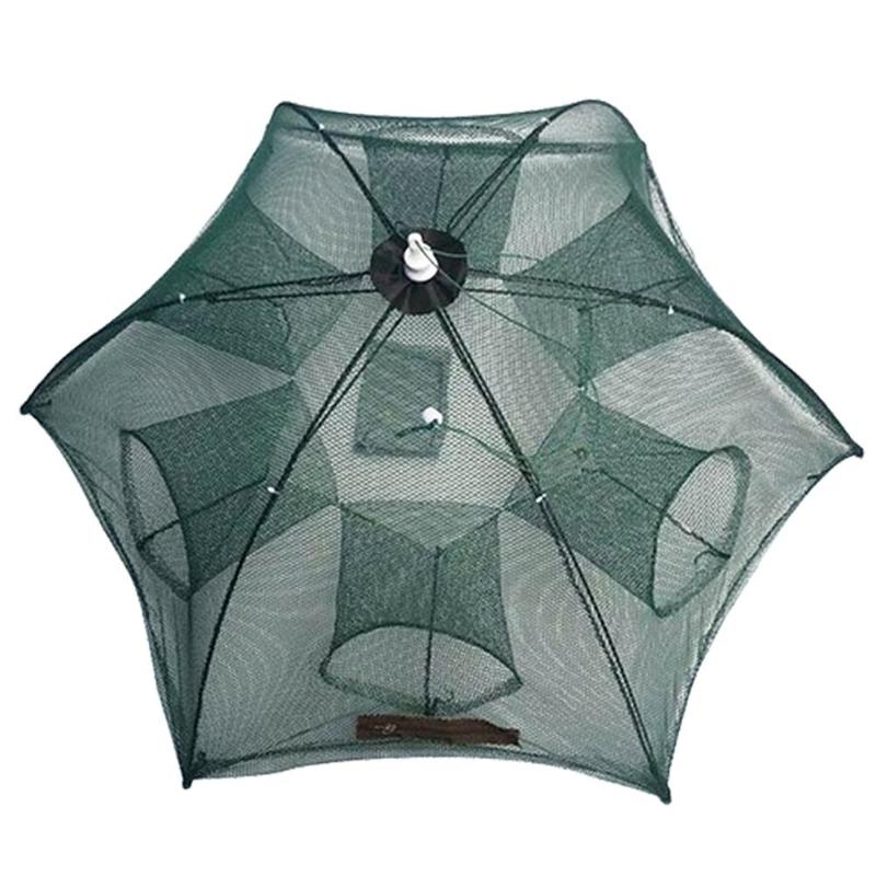 Filet de pêche pliable et Portable, 12/16 trous, pour attraper des poissons, des écrevisses, des crevettes, des ménés, du crabe, des appâts, des pièges, des Cages, en maille: 6 siders 6 holes