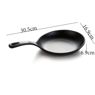 Melamine keuken party display plaat met handvat cookie dienblad zwart kleur schotel: M234732