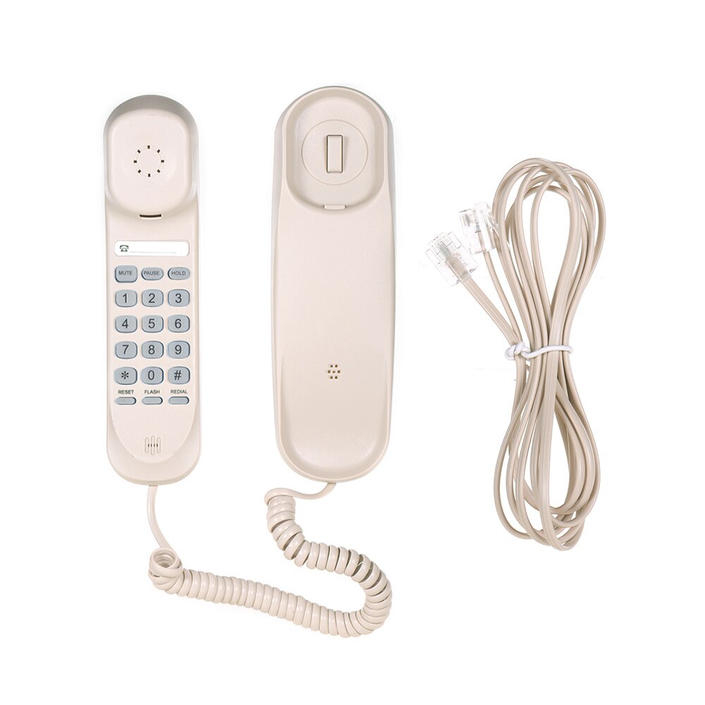 Mini Desktop Snoer Vaste Telefoon Vaste Telefoon Wandmontage Voor Home Hotel Office Bank Call Center Ondersteunt Mute En Dus op: Gray White