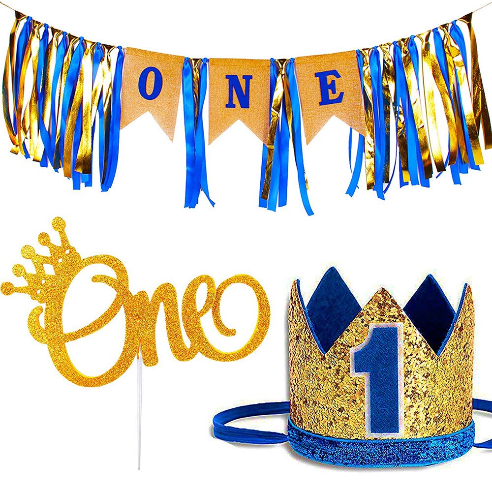 Ett års bursdag banner lue 1st første bursdag banner barn gratulerer med dagen banner 1 års første bursdag gutt jente baby shower: Mintgrønn