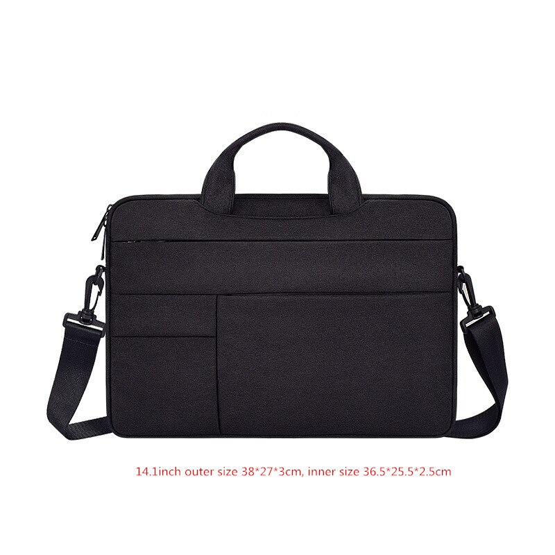 Men's Women's Briefcase Laptop Bag Seismic Waterproof Shoulder Crossbody Office Travel Business Cell Phone IPad Storage Pouch: Black M