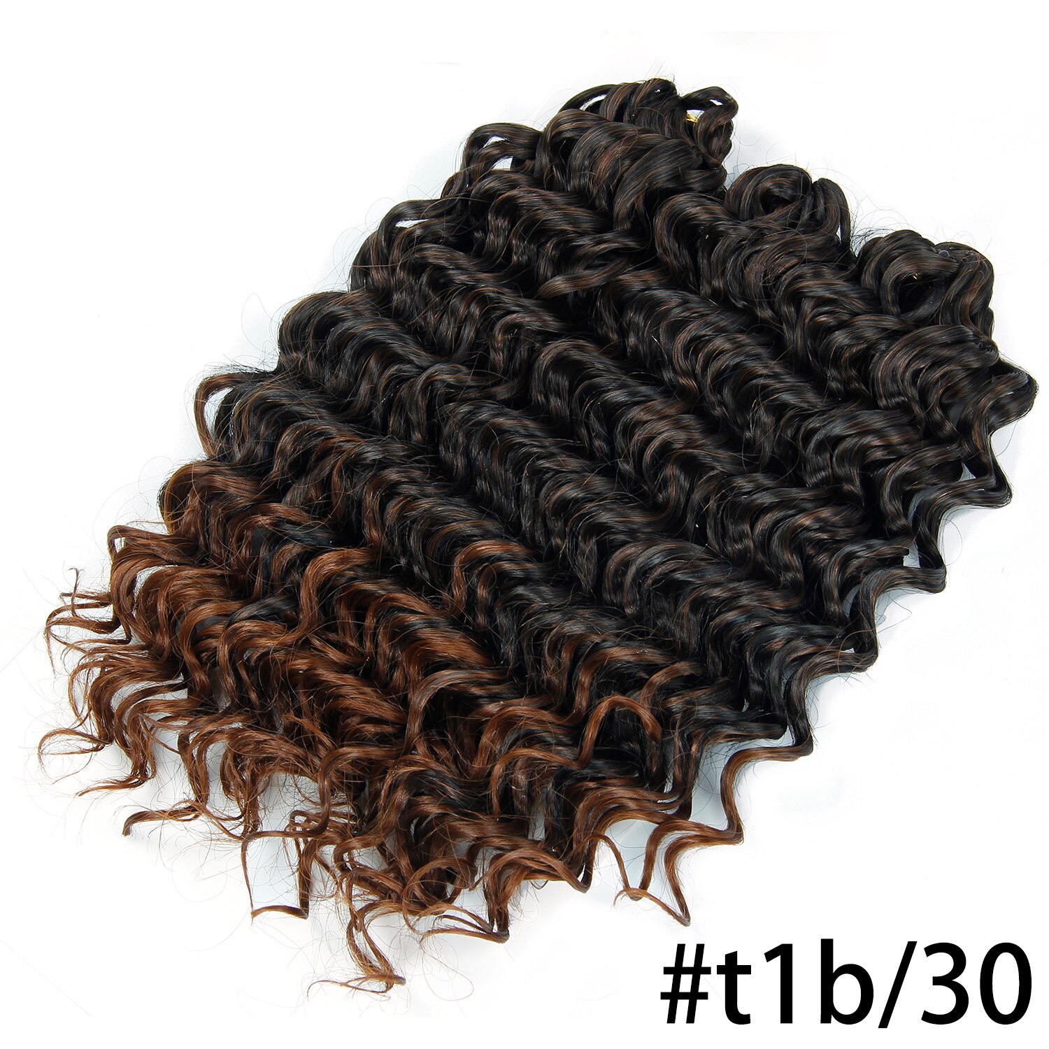 Ombre Braiding Hair Synthetic Hair Braids Extensions 3pieces/pack 10'' Freetress Deep Wave Crochet Hair Braid Afro Hair Braids: T1B/30