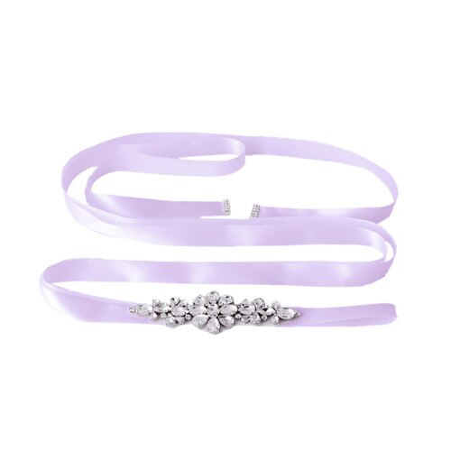 TRiXY S45 Handgemaakte Bruiloft Riemen Kristal Trouwjurk Riem Bruiloft Accessoires DIY Bruid Bridal Sjerpen Bridal Riemen: lavender