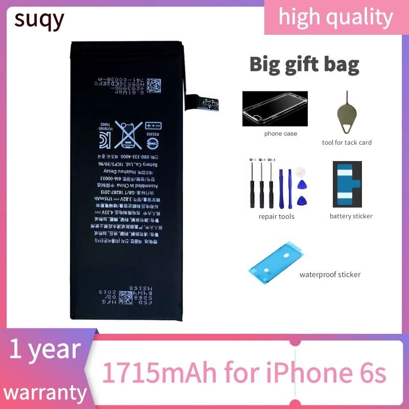 Suqy for Apple Iphone 6 6 s 7 8 Battery Original 0 Cycle for Iphone 4 4s 5 5s 5c Se 6 Plus 6s Plus 7 Plus 8 Plus Bateria Phones: for iphone 6s