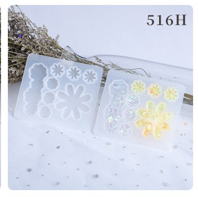 DIY Hairpin Resin Mold Crystal Epoxy Hairpin Silicone Mold Handmade Head Flower Hairpin Pendant Earring Mold: 516H