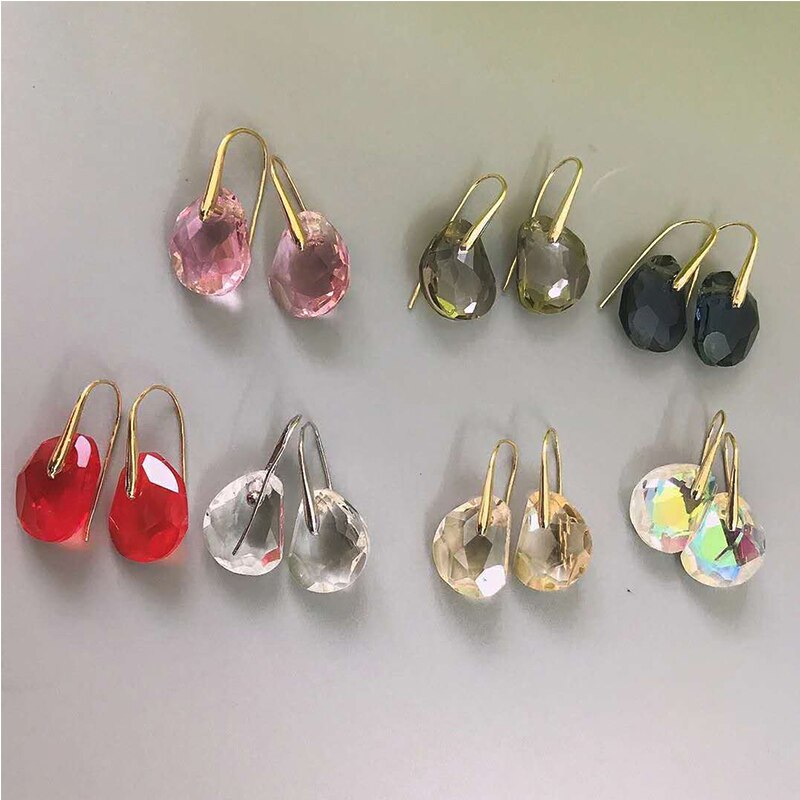 Jewelry SWA Galet Pierced Earrings Charming Colorful Ocean Faceted Crystal Decoration Women'S Romantic Jewelry