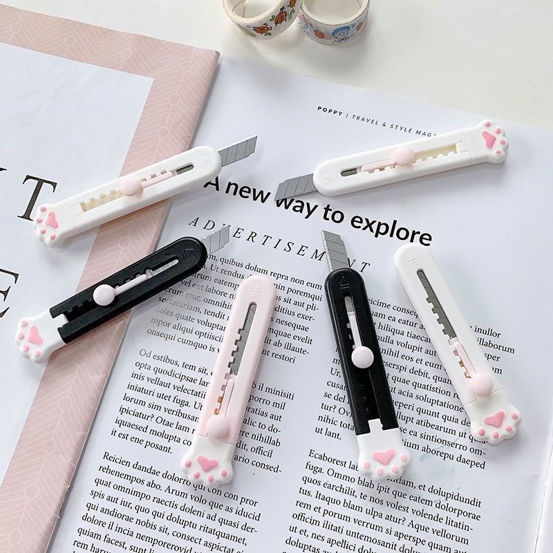 Mini Cartoon Portable Cat Claw Utility Knife Demolition Express Demolition Envelope Trumpet Knife School Supplies Paper Cutting