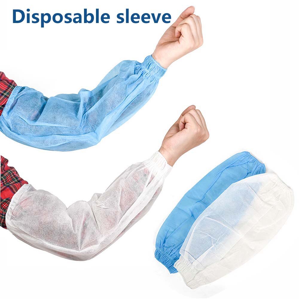 5 pairs Disposable Non-woven Fabrics Oversleeves Arm Sleeves Protective Covers Oil Resistance Cleaning Oversleeves