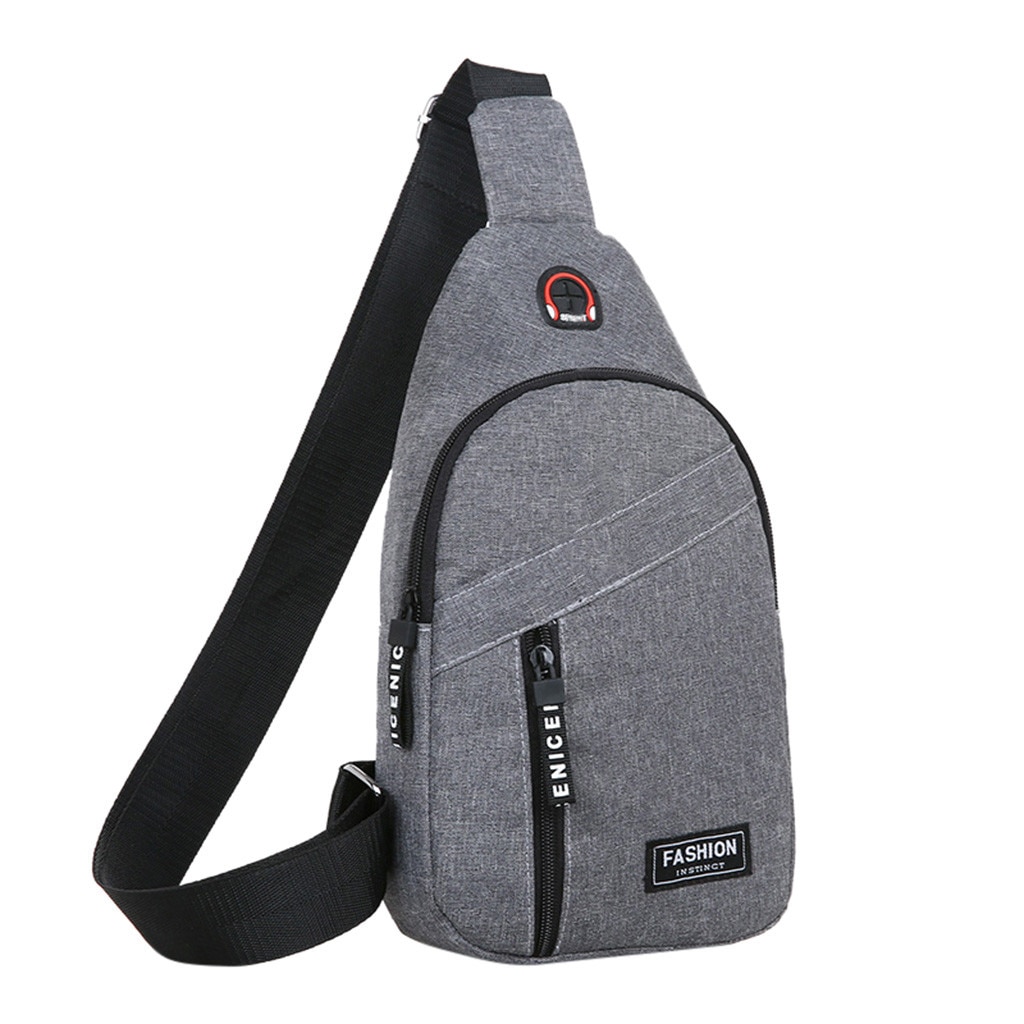 Mannen Casual Borst Bag Messenger Crossbody Handtas Enkel Moet Tassen Brusttasche: Gray