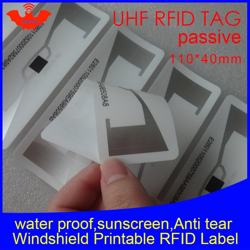 RFID tag UHF sticker vehicle windshield EPC 6C 915m860-960M waterproof sunscreen anti-tear adhesive passive printable RFID label