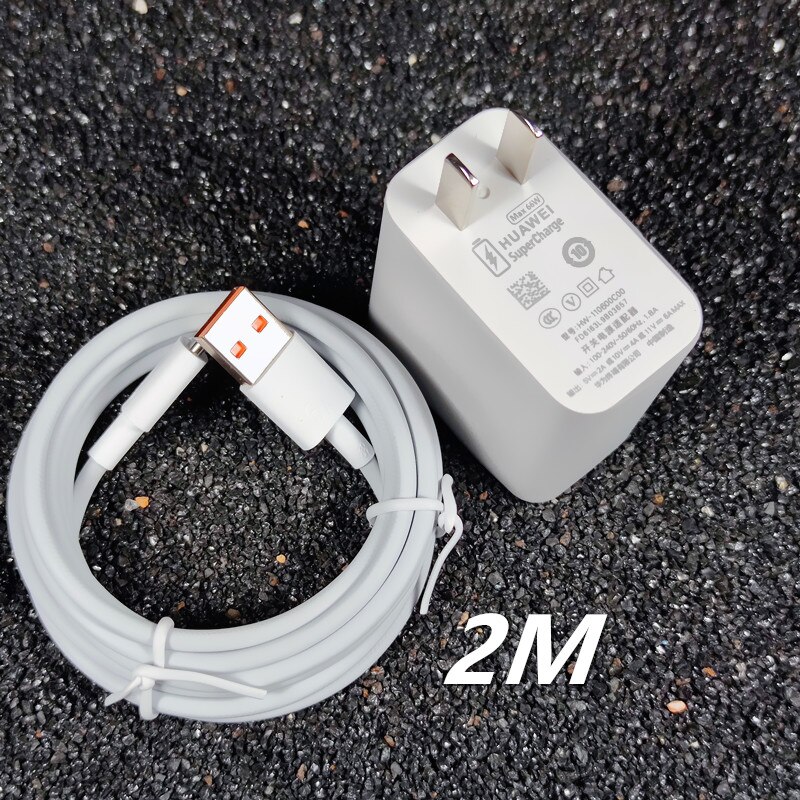 66W Huawei P50 Super Charger Pro P40 Pro EU/US Plug 1M/1.5M 6A Type C Cable for P30 Mate40 Pro Mate30 Original fast charger: 66W US 2M cable