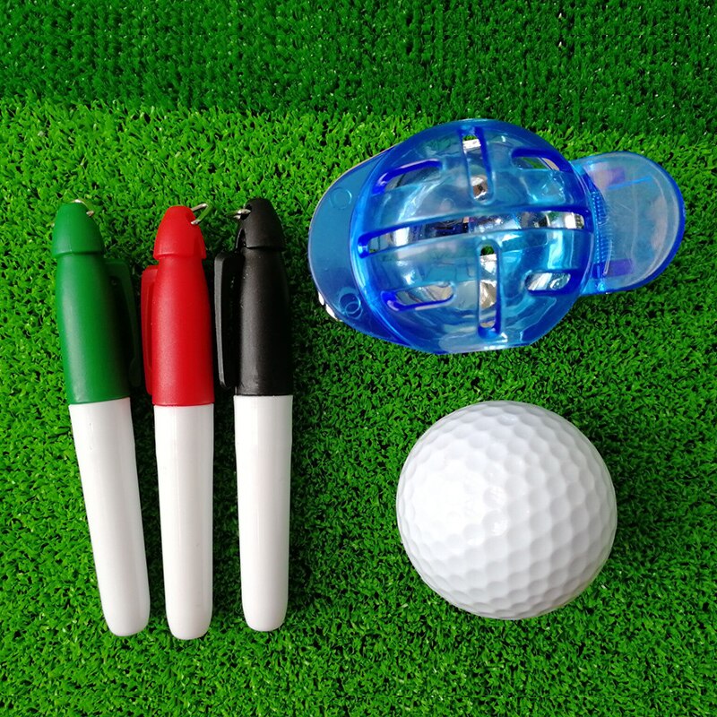 2 stk golfbold linjemarkør med kuglepen tegning mærkning justering værktøj mærker skabelon tegning justering mærker skilt værktøj