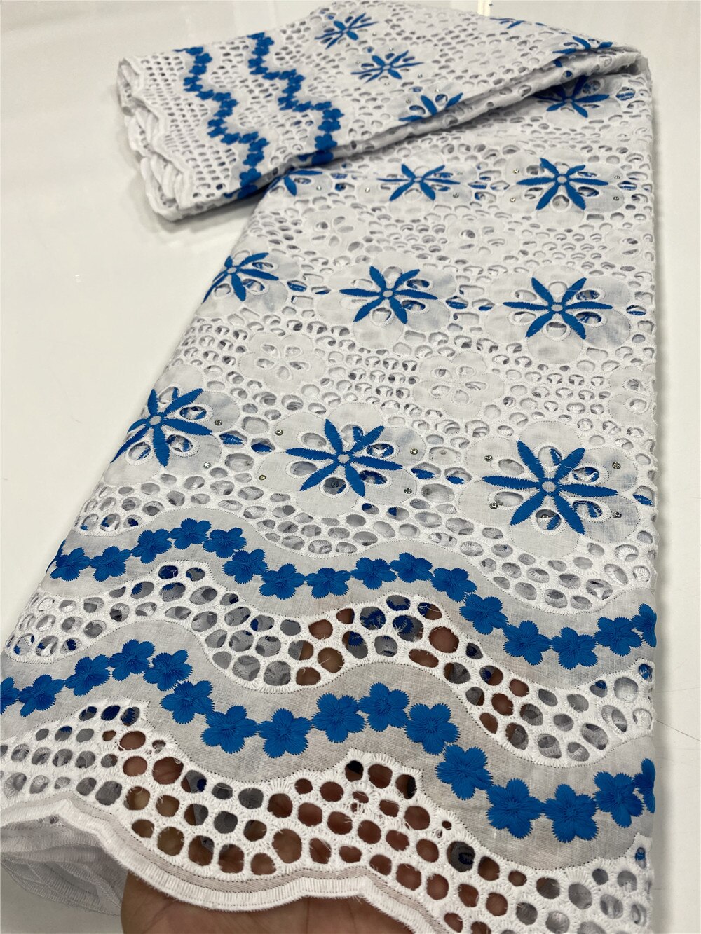 Swiss Voile Lace In Switzerland African Dry Lace Fabric Lace Nigerian Cotton Lace Material YA3529B-5: Picture 6