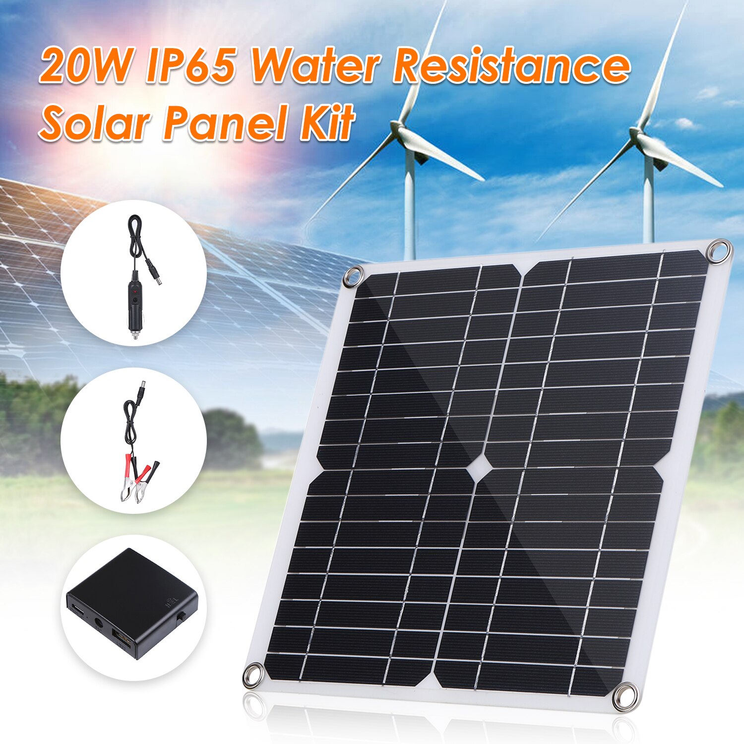 Controlador poli do painel solar 10/20/30/40/50a das pilhas solares da saída dupla do painel solar de 20w para o iate do carro dc 9v/18v carregador do barco da bateria