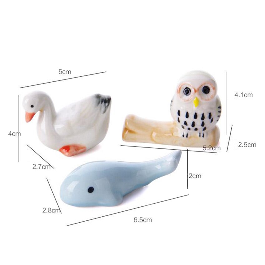 Cute cerámica ganso delfín forma de búho palillo soporte cuchara soporte de almacenamiento de vajilla para palillos de cocina soporte