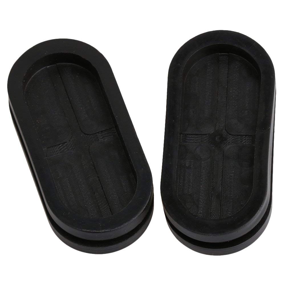 20Stck 44x22mm Mutter Schwarz Synthetische Gummi Oval bilden Doppelseitige Drähte Ösen Dichtungen Schutz Ring