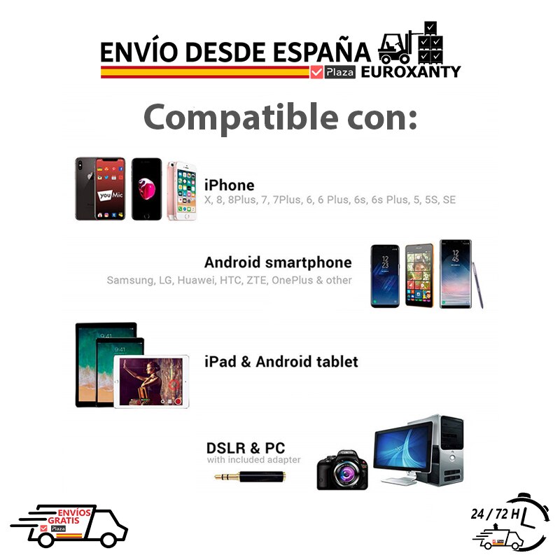 EUROXANTY®| Mini klappe mikrofon | PC mikrofon, Tik Tok, Handy, Mobiltelefon | Kondensator | Laptop | | Platz España