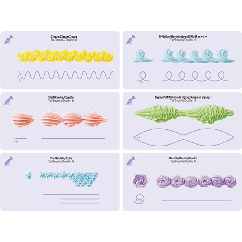 Boquillas para manga pastelera, tablero de dibujos para práctica DIY, plantilla de dibujo de práctica, decoración de papel, plantilla de práctica, moldes para decorar torta