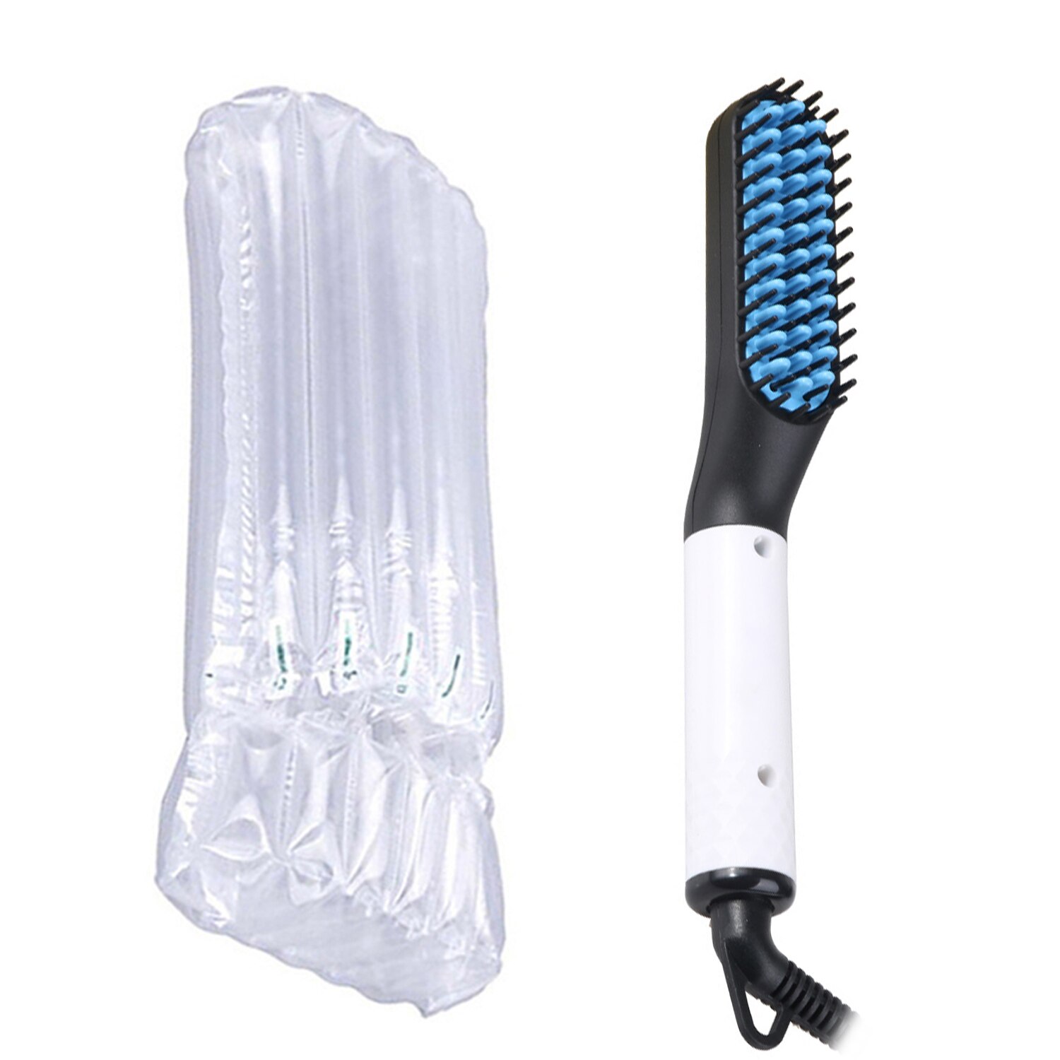 Brosse à cheveux électrique multifonction pour hommes, peigne à lisser la barbe, Anti-brûlure, pour coiffer rapidement: Blue no box / L'UA