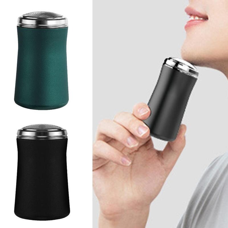 Mini lavável barbeador elétrico portátil 2 cabeça de barbear aparador barba recarregável máquina de barbear máquina viagem ferramenta