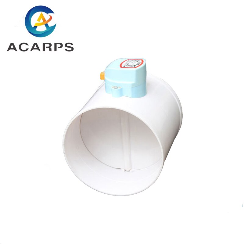 Válvula de retención de amortiguador eléctrico, conducto de aire de plástico PVC HAVC de 75/110/160/200mm, Control de volumen para tubería de ventilación de 220V, 12V y 24V