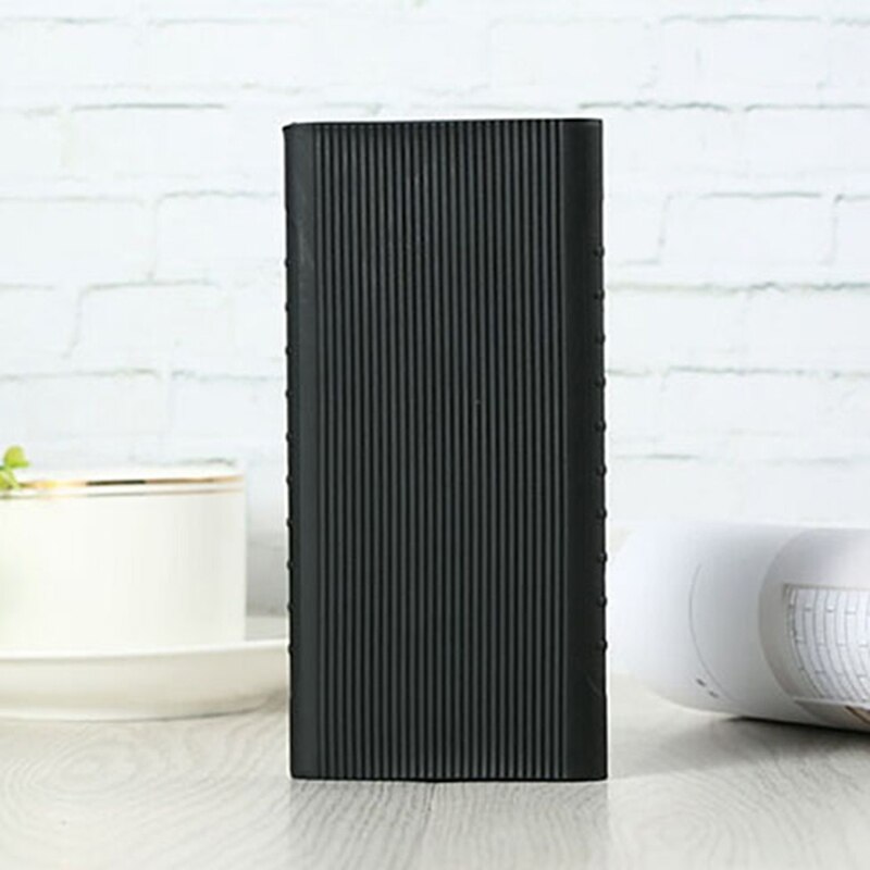 Silikon Schutz fallen Abdeckung Für Xiaomi Energie Bank 2 10000 MAh Dual USB Hafen Haut Hülse Ärmel Für Energie Bank: Schwarz