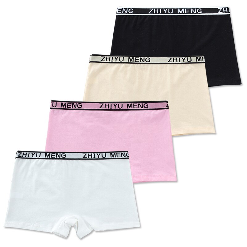 4 st/lot tjejer boxertrosor trosor underkläder kalsonger barn barn 9-16y leggings shorts i ren färg: Himmelsblå