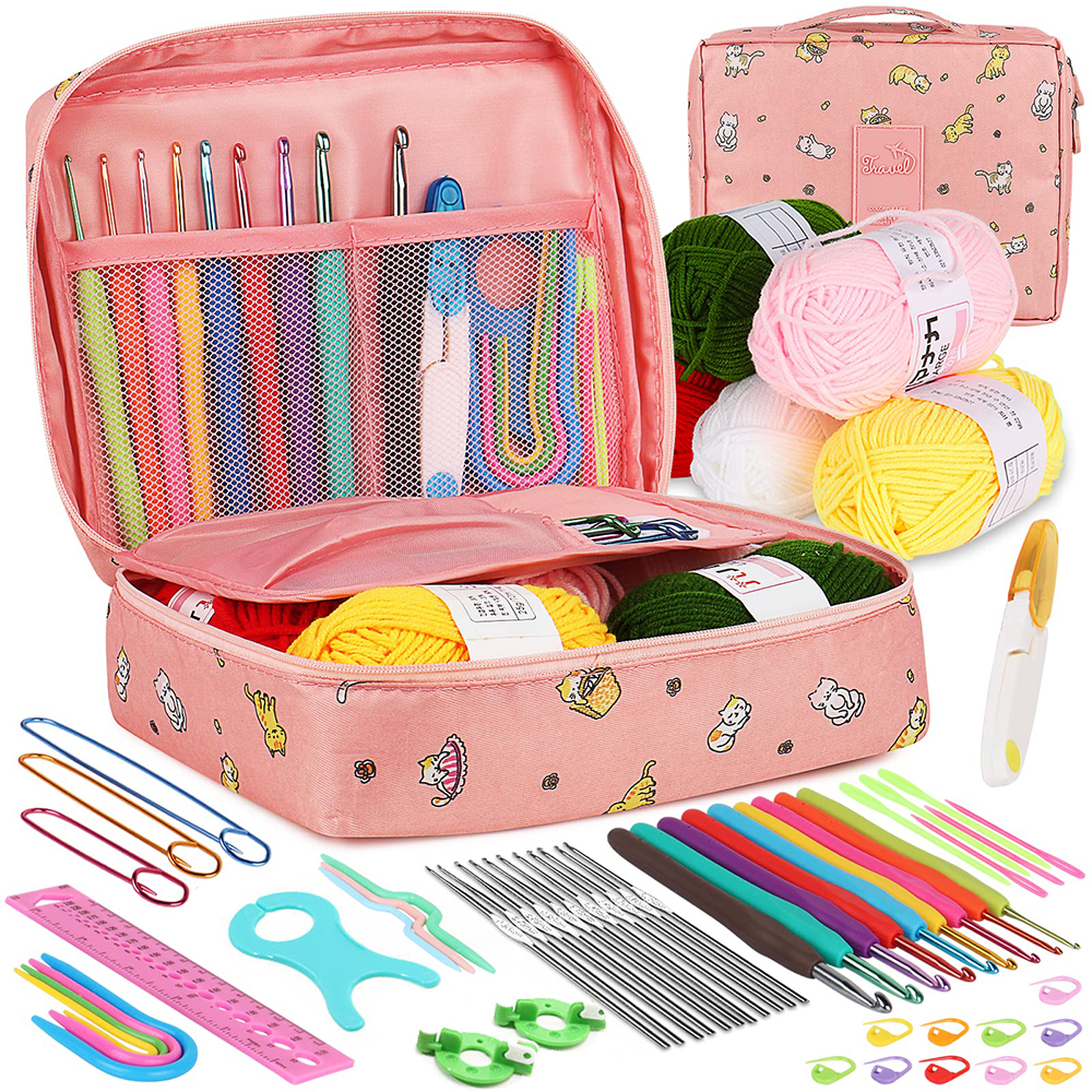 Kit de crochet pour débutants et adultes, kits de crochet pour débutants, aiguilles à tricoter pour enfants et plus un kit pour débutants plus idéal: vert clair