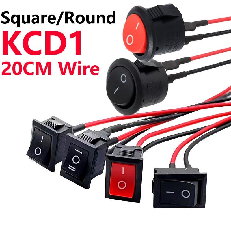 5 pezzi mini interruttore a bilanciere 12 volt in poi spento interruttore a levetta con filo 6A/250V 10A/125V interruttori elettrici per applicazione fai da te