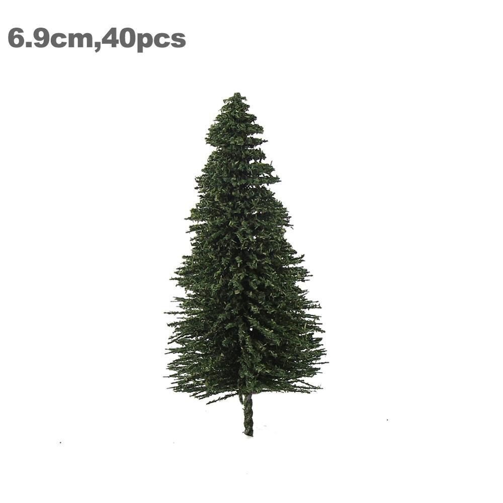 Model Pine Trees Green Model Tree N HO O Scale for Model Railway Layout S0804: 40pcs 6.5cm