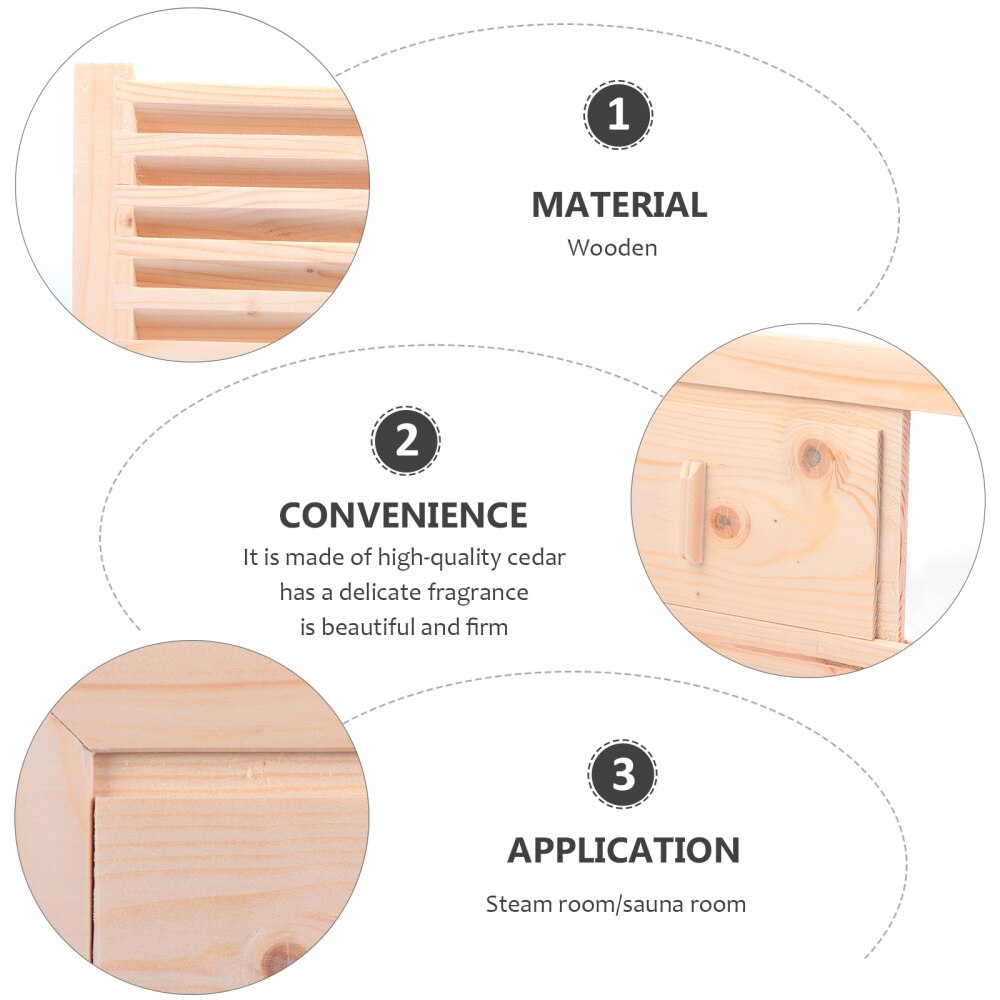 1 Set Sauna Room Air Vent Blinds Grille Ventilation Panel Sauna Room Equipment