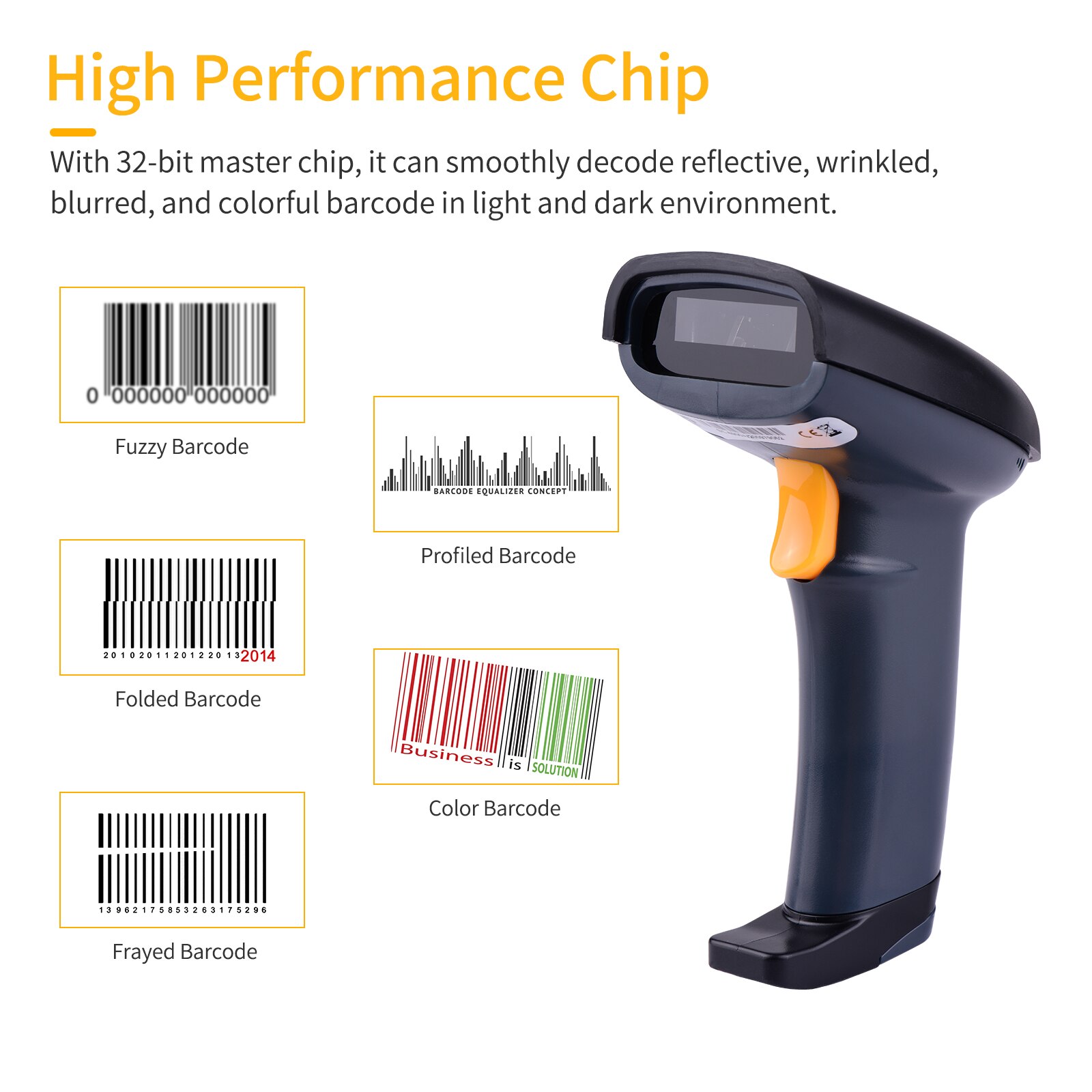 Aibecy Handheld 1D Barcode Scanner USB Wired Bar Code Reader Manual Trigger/Auto Continuous Scanning Support Paper Code