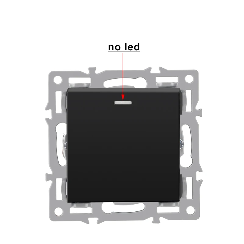 wall-mounted module diy European standard black tempered crystal glass panel socket light switch button function combi: Navy Blue