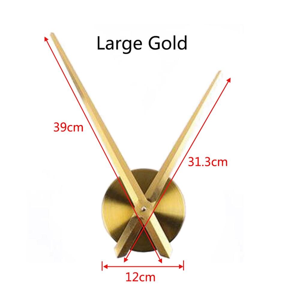Large Wall Clock Movement Mechanism Clockwork with Clock Hand Needle for DIY 3D Mirror Wall Clock Replacement Accessories Parts: Gold L