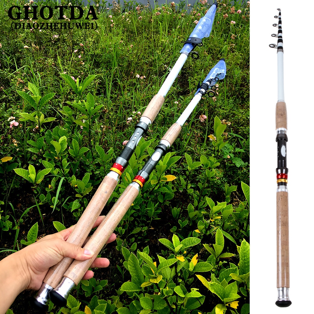 GHOTDA Fishing 2.1//2.4/2.7/3.0/3.6M fishing rod tough carbon fiber telescopic travel sea boat rock fishing rod