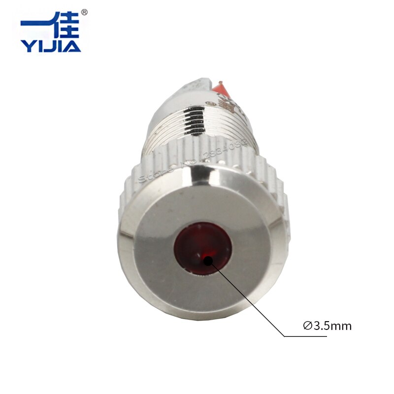 8mm indicator light center LED signal lamp metal 6V 12V 24V 220V red yellow green white 2 pin light BLUE