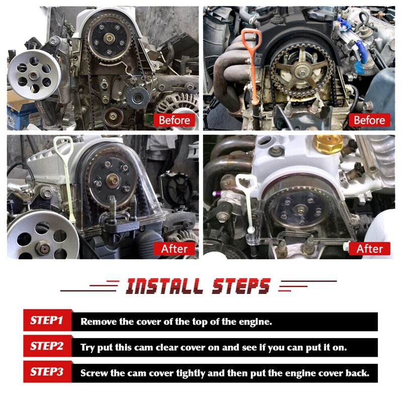 Voor Honda Civic 96-00 Ek Eg D15 D16 Motor Clear Cam Gear Distributieriem Cover Turbo Cam Katrol