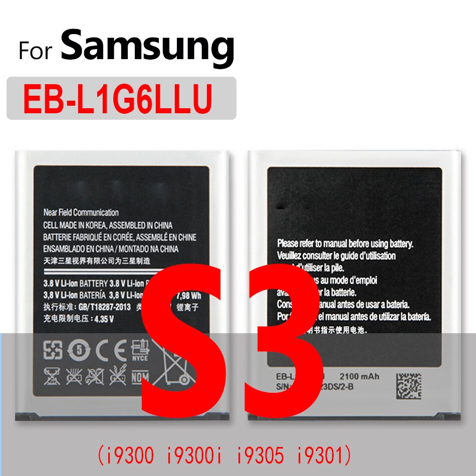 Batteria per Samsung GALAXY S S2 S3 S4 S5 mini S6 S7 Edge S8 S9 Plus S6edge S7edge S8plus S9plus SM G920F G925F G930F G935F G950F: EB-L1G6LLU