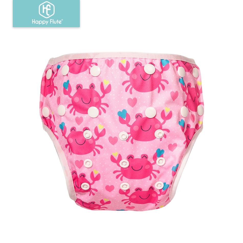 Happy Flute 1pc dziecko lato wodoodporne regulowane pieluszki tekstylne basen Pant pływanie majtki na pieluchę wielokrotnego użytku zmywalna pieluszka dla niemowląt