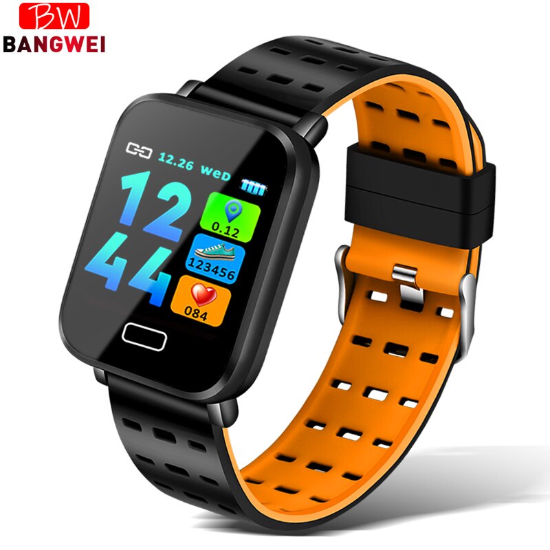 Smart ur herre blodtryk pulsmåler milanesisk rustfrit stål smart armbånd sport fitness tracker smart armbånd: Orange