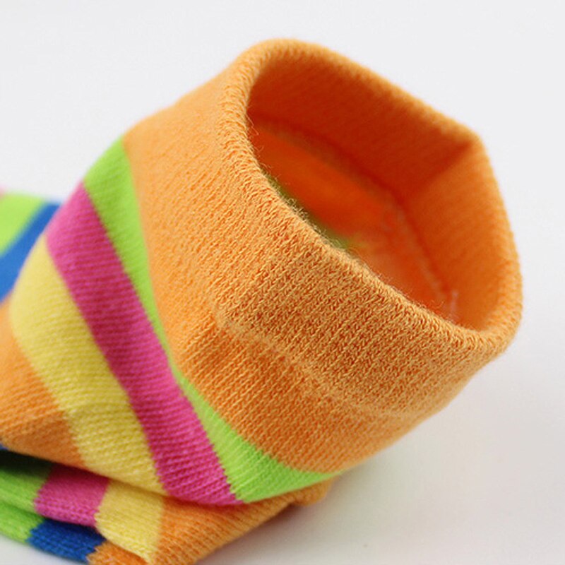 Goede Vrouwen Meisje Sokken Met Tenen Puur Katoen Gestreepte Kleurrijke Street Novelty Harajuku Gelukkig Vijf Vinger Sokken