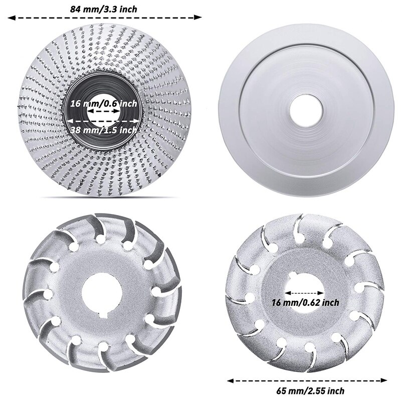 4 Angle Grinder Disc Wood Carving Disc Modeling Disc Polishing Wood 12 Teeth Cutting Wheel
