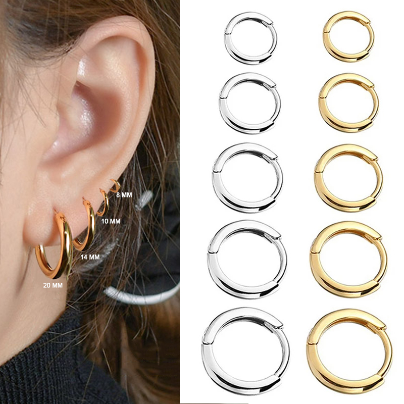 Mini Hoepel Oorbellen Roestvrij Stalen Oorbellen voor Vrouwen Mannen Goud Kleur Tiny Kraakbeen Oorbel Piercing Pendientes Mujer Hombre