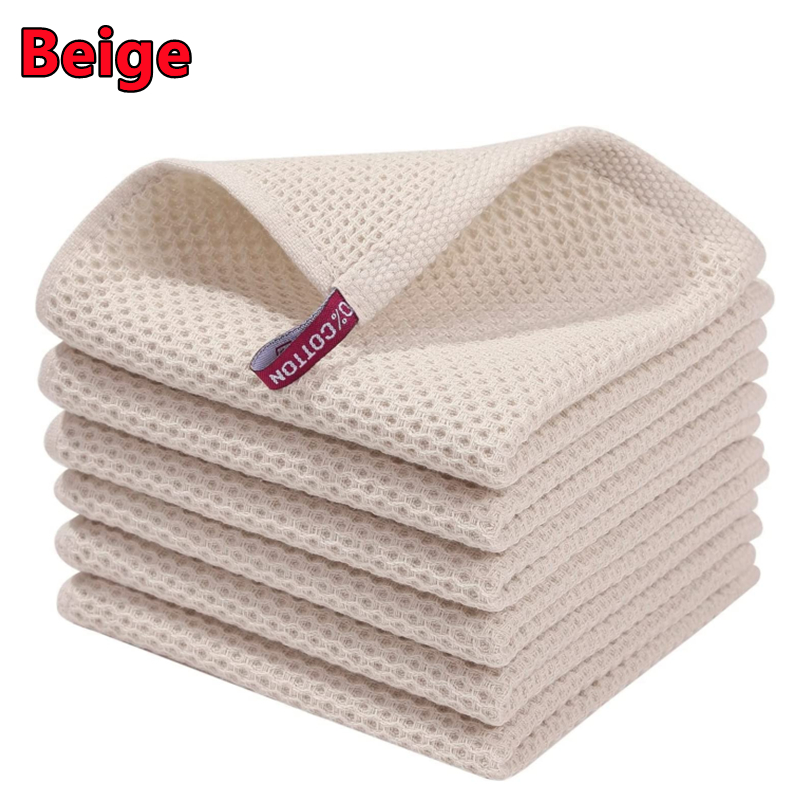 Paño de cocina de algodón toalla de cocina absorbente Ultra suave, paño de limpieza del hogar, utensilios de cocina, paño de lavado, trapo para platos: Verde / 3 ud