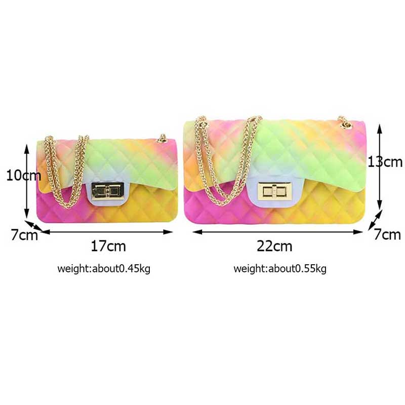 Color bag mini sweet wind mill sand jelly bag ling coloured drawing or pattern plaid one shoulder chain worn handbag