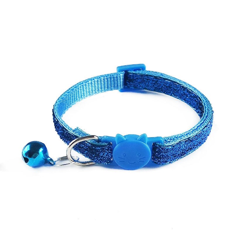 Glitter Quickly Release Yorkie Dog Collar For Small Dogs Pet Collar Cute Adjustable Nylon Ribbon Collar With Bell Cute Sequin: C